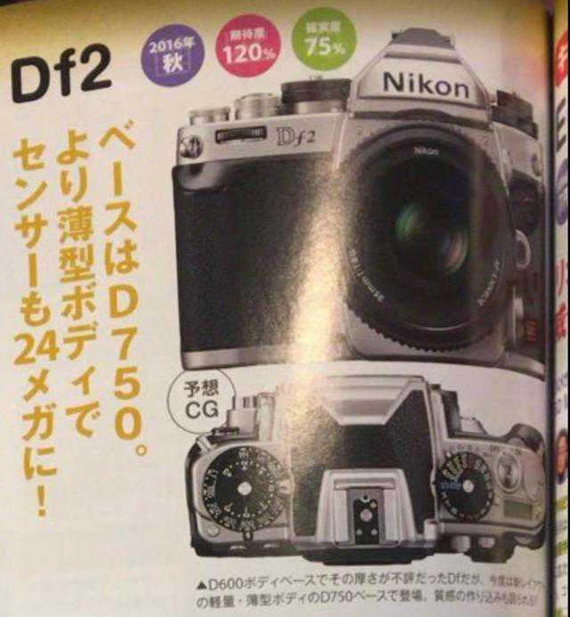 沿用D750传感器 尼康或发布DF2单反相机