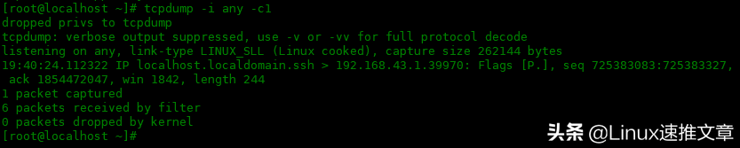 tcpdump 命令的常用选项：三